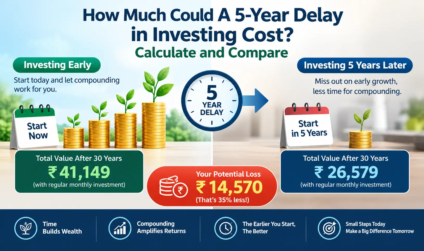 How Much Could A 5-Year Delay in Investing Cost