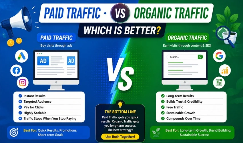 Paid Traffic vs Organic Traffic
