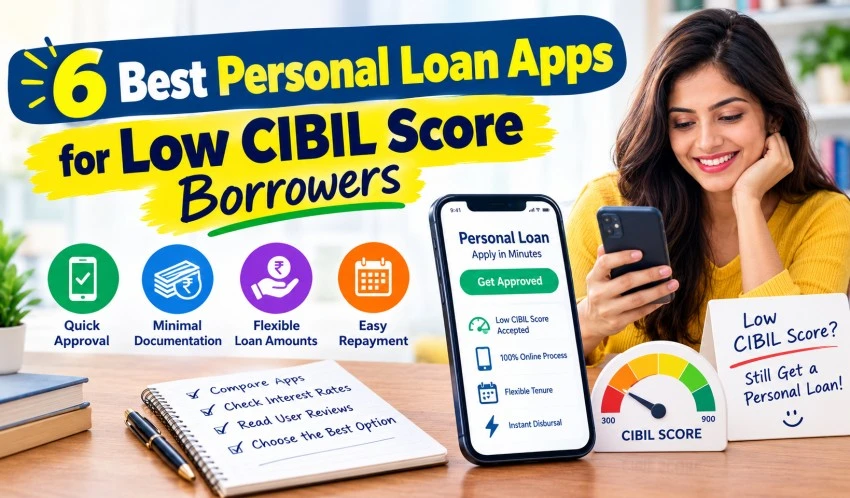 6 Best Personal Loan Apps for Low CIBIL Score Borrowers