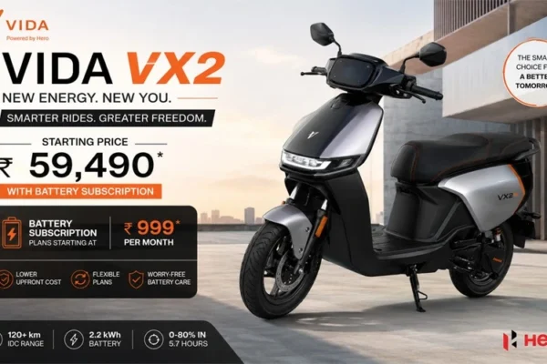 Hero Vida VX2 Electric Scooter Price with Battery Subscription