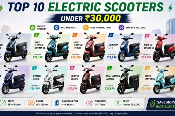 Top 10 Electric Scooters Under ₹30,000