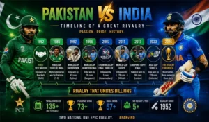 Pakistan National Cricket Team vs India National Cricket Team Timeline